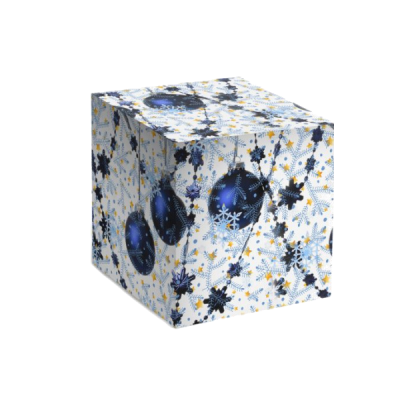 Коробка для кружки новогодняя "Синие шары"